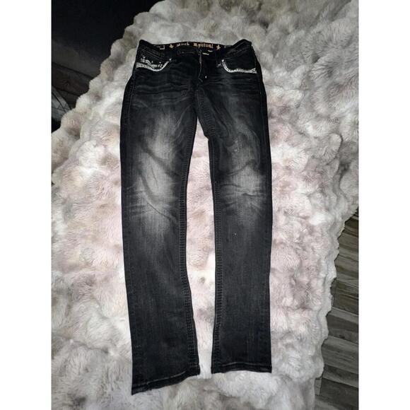 Black ROCK REVIVAL Julieta Charon jeans with Rhinestones, 30 - Picture 2 of 9